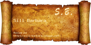 Sill Barbara névjegykártya
